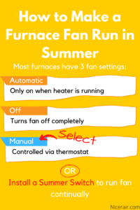 How to Make a Furnace Fan Run in Summer Steps